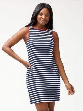 Tommy Bahama Red, White and Blue Striped Dress (swim cover-up) with 2 pockets